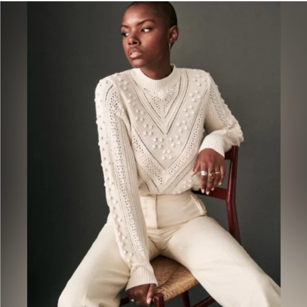 Sezane Pull Solal Cream Sweater - Picture 2 of 6